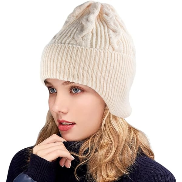 Women Winter Beanie Hat Warm Soft Stretch Slouchy Skully Knit Cap