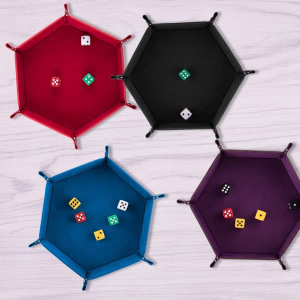 4 Stykker Terningbakker i 4 Farver PU og Fløjl Terningbræt til DND RPG og Andre Brætspil Color 3