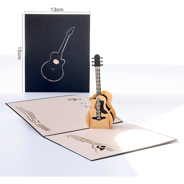 Gitar Design 3D Pop Up Kort Gratulasjonskort Bursdagskort Gitar Gave Musikkgave Til Gitarist Musiker