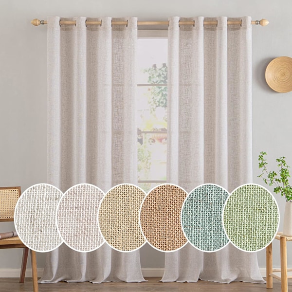 2 kpl läpinäkyviä verhoja silmukoilla, verhot kahdelle parvekkeen ovelle, verhot olohuoneeseen makuuhuoneeseen, 241x132cm (KxL) Negro