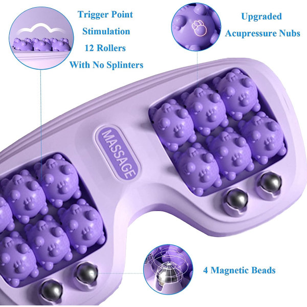 Kaksijalkainen jalkamassager, hierontarulla, plantaarifaskiitin helpotus, kantapää, holvi, lihaskivut