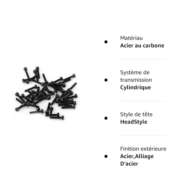 M3 Legering Stål M3 x 4-50mm Sekskant Sockel Hoved Kap Skrue Bolt Assorteret Kit (M3*16mm, Fuld Gevind-50stk)