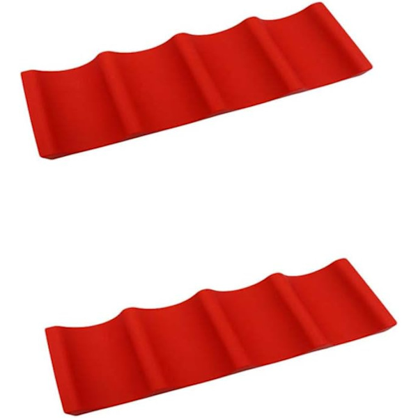 Stapelbar flaskhållare, burkhållare och enkel staplare flaskhållare, silikon kylförvaringsställ för skafferi, kök, 29,7x10x2,3 cm Red