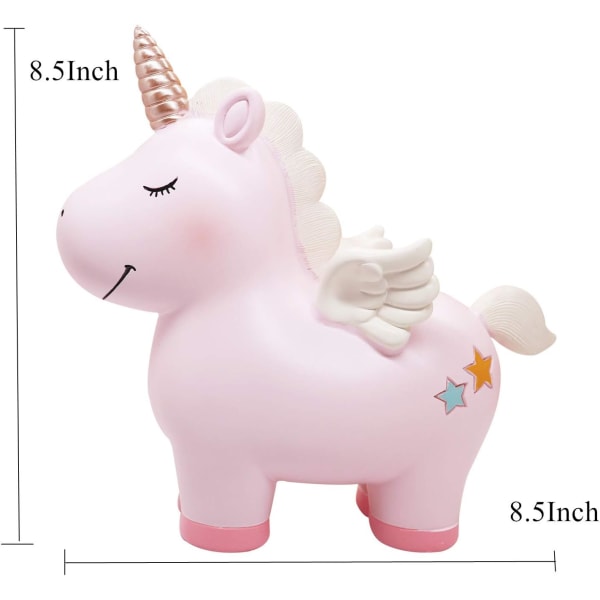 Stor enhörnings spargris för flickor, rosa spargris i harts, spargris för flickor