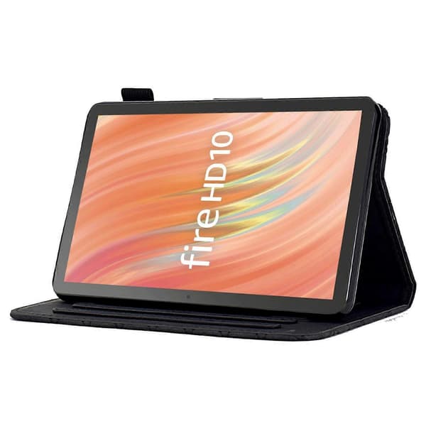 A9 Etui til Amazon Fire HD 10 (2023) med kortlommer, stativ og rombeformet læder tabletcover