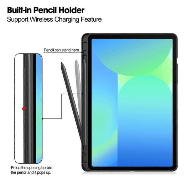 Til Samsung Galaxy Tab S10 FE/S9 FE Cover Stødsikkert Læder Auto Vågn/Sov Tablet Stand Cover