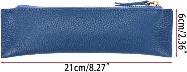 Etui i blødt ægte læder med vintage design Blue