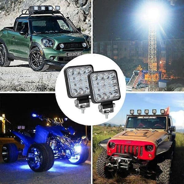 4 stk. LED arbeidslys 3 tommer 48W LED arbeidslys spotlight tåkelys for bil lastebil UTV SUV offroad traktor båt