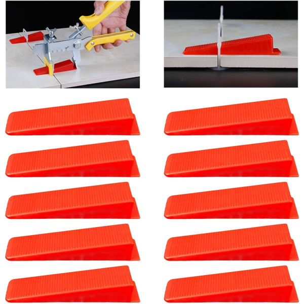 Tile Leveling System Kilar, Kila Leveler Spacers för Tile Plater Leveler Spacers Clips Kilar, 100 stycken, röd