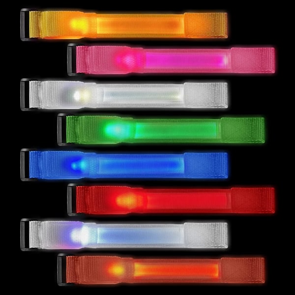 8 stk. LED Lysende Armbånd Glød Blinkende Armbånd Glød i Mørket Festartikler til Bryllup, Raver, Koncert, Camping