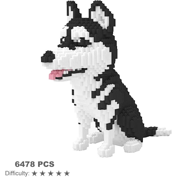 Mikrobyggstenar Mini Pet Building Toy Bricks för barn Big Husky 15.74 x 5.9 x 12.59 inches