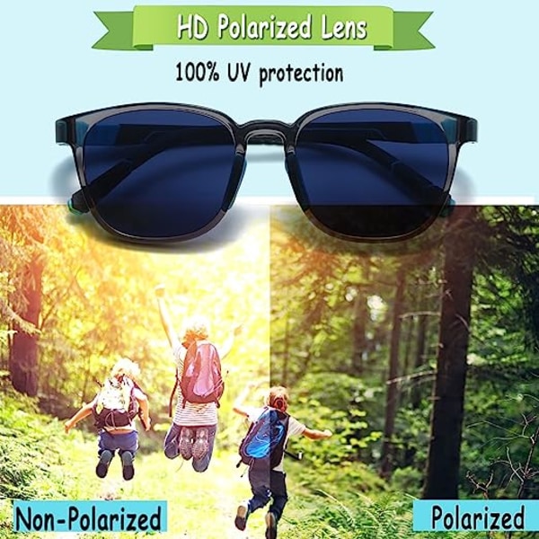 Skidsolglasögon för barn Polarized - Barnsolglasögon flexibel båge för pojkar, flickor, toddler 3-8 år (blå)