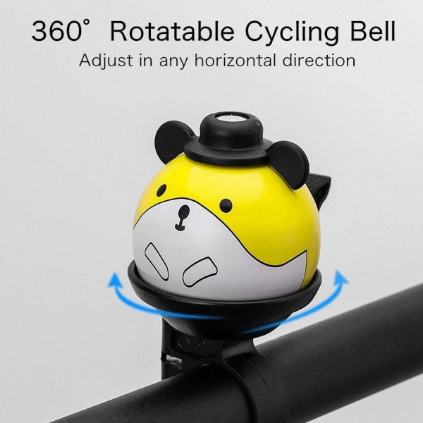 Cykelklocka för barn, 360° roterbar tecknad cykelklocka för flickor, pojkar och vuxna, högt och tydligt ringhorn för cykelstyre