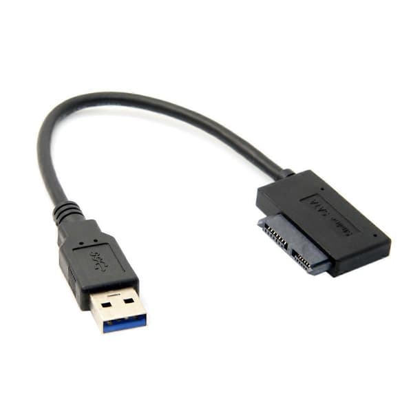 USB 3.0 til 7+6 13-pinners Slimline Sata-adapterkabel for bærbar PC CD DVD ROM optisk stasjon