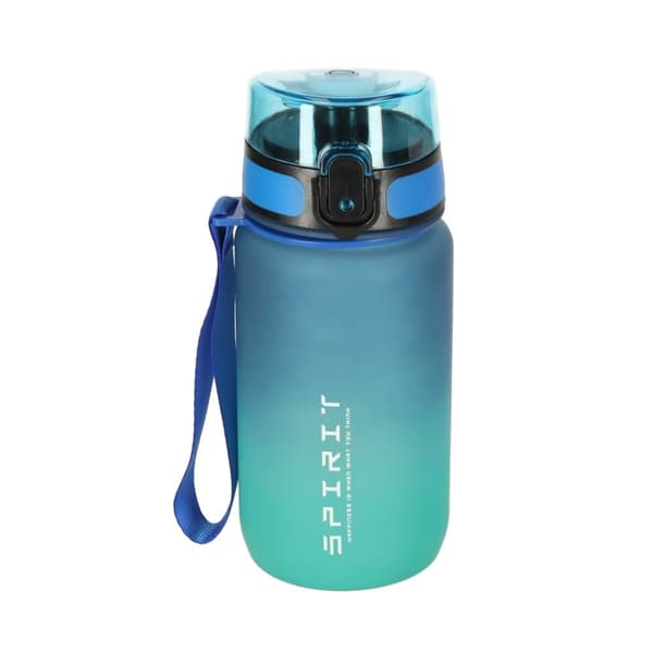 600 ml vesipullo pillillä ja aikamerkinnällä blue