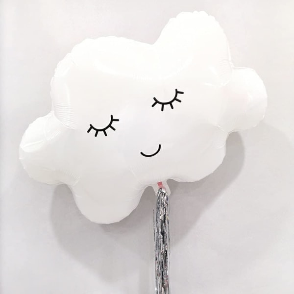 Valkoiset pilvipallot Pilven muotoiset folio Mylar -ilmapallot teemajuhliin syntymäpäivän koristelutarvikkeisiin, 5 kpl