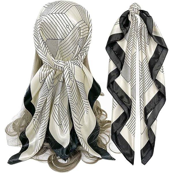 Satin Scarves för Kvinnor, Silkeslena som Bandanas, Hårscarf, Halsduk, Sovscarf