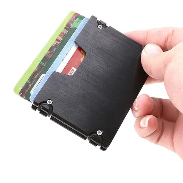 Kortholder 6 kort - RFID - Lommebok Pop-Up i aluminium
