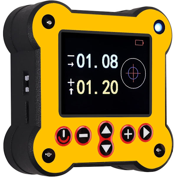 Dobbelakset digitalt inklinometer, vinkelmåler ±60°, LCD-skjerm med USB-lading