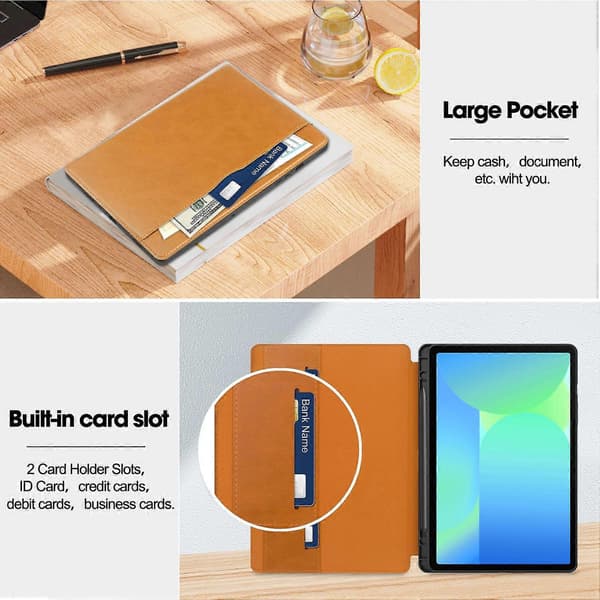 Til Samsung Galaxy Tab S10 FE/S9 FE Cover Stødsikkert Læder Auto Vågn/Sov Tablet Stand Cover