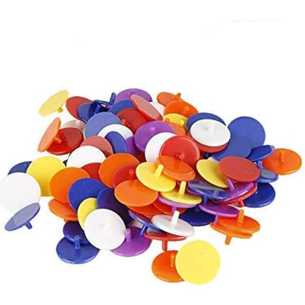 50-pack golfpositionsmarkörer, 24 mm platta runda golfbollsmarkörer i plast för golfmarkörstillbehör (slumpmässig färg)