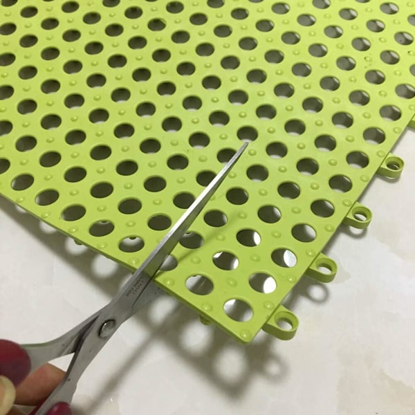 Gummimatta Grön 10 st Interlocking Mjuk PVC Halkskyddad Kakel Splice Vattentät Matta