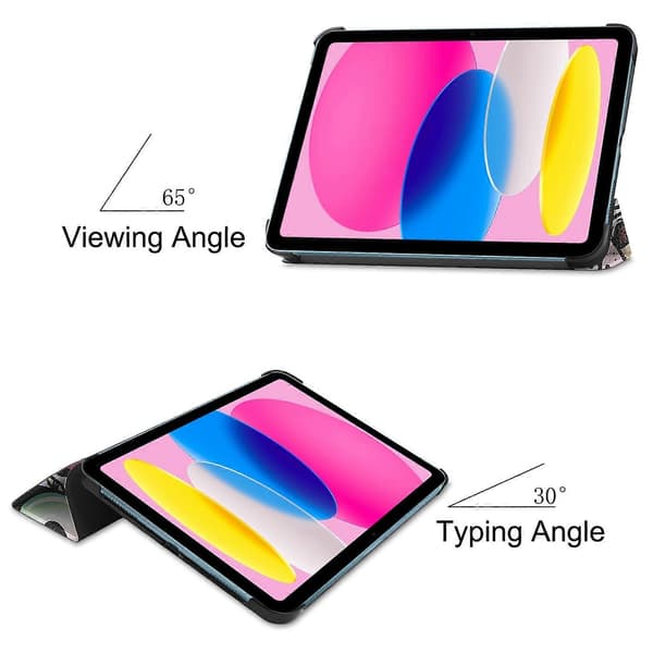 Fodral för iPad (2025)/10.9 (2022) Mönstertryckt Läderställ Tablet Skydd