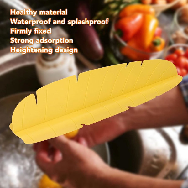 Kjøkkenvask Sprutbeskyttelse, Vask Vann Sprutbeskyttelse Elastisk Gjenbrukbar Bananblad Vann Vask Sprutbeskyttelse, 49*6*11