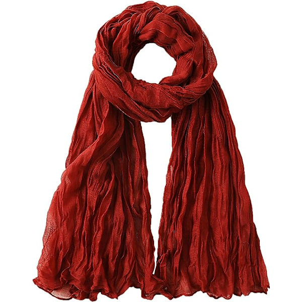 Bomullslinne Solid Sjal Wrap Shawl för Kvinnor Herrar (180cmx90cm) Super Stor Storlek - För Alla Säsonger - Perfekt Julklapp