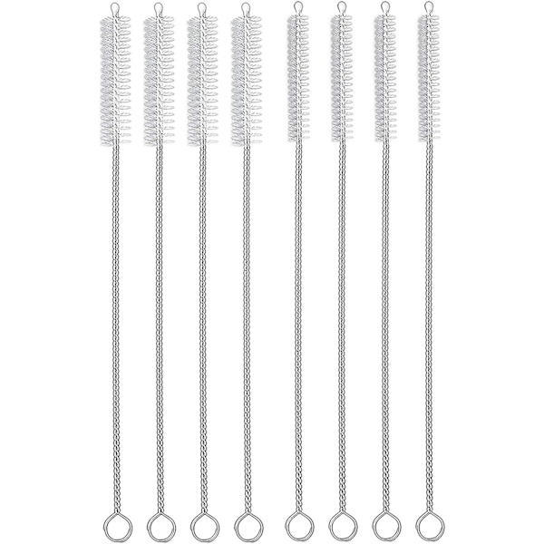 Halmrengöringsborste Set, 8-pack Långa Rengöringsborstar för Glas, Vattenflaskor