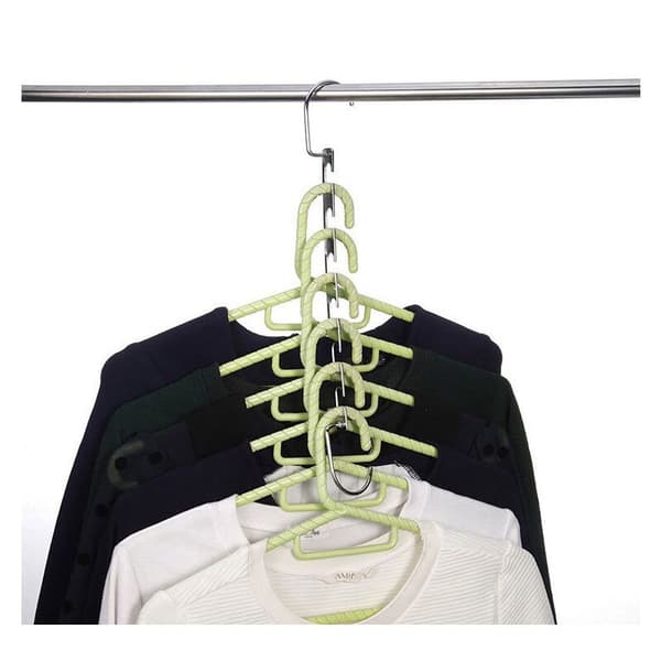 2 stk. Magic Hanger 6 Huller Rustfrit Stål Multifunktionel Foldbar Krog Metal Rustfrit Stål Husholdningskrog