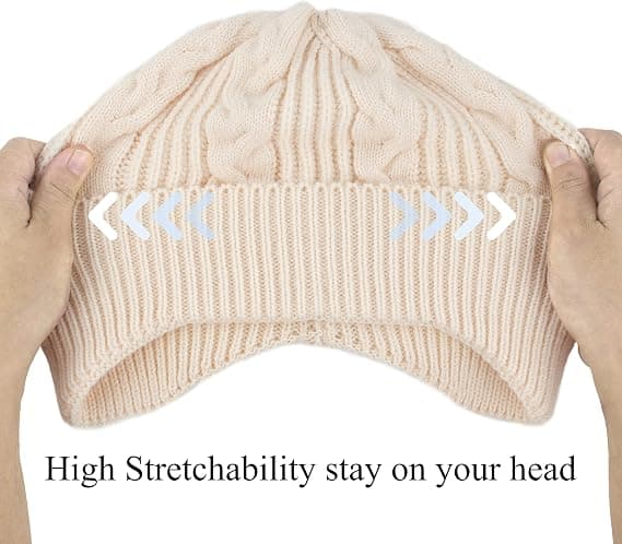 Dame Vinter Beanie Hat Varm Blød Stræk Slouchy Skully Strikhue