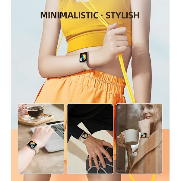Rem til Xiaomi Mi Watch Lite/Redmi Watch, blød silikone sportsarmbånd - Elfenben