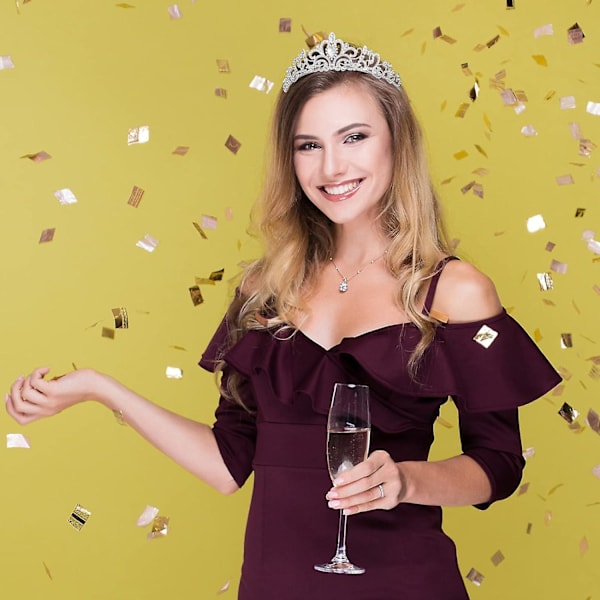 Bryllupstiara Prinsesse Dronning Tiara Hovedbånd - Krystal Tiara Krone Med Kam