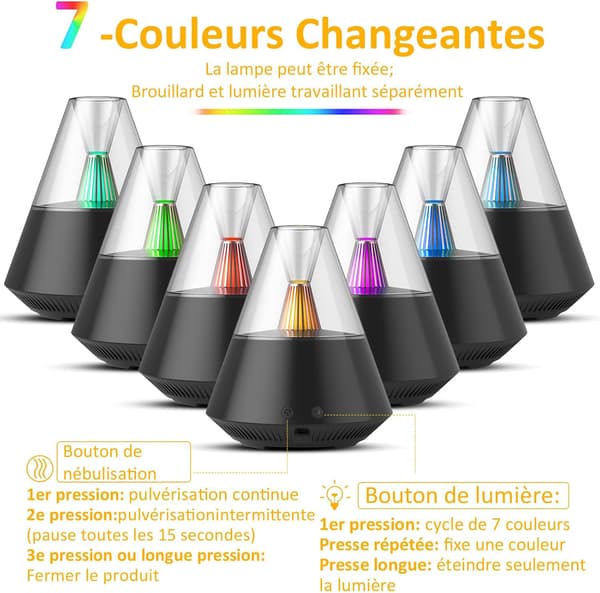 Elektrisk essentiel oliediffuser aromaterapi oliediffuser med fjernbetjening automatisk sluk 7 LED-lys