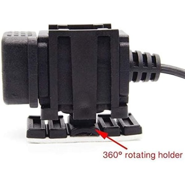 DIN Hella Motorsykkel 2.1A Dobbel USB Lader Socket Strømadapter med 1.8m Kabel for Telefon/iPhone/GPS SatNav