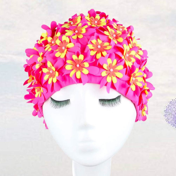 Badmössa Vintage blommig kronblad Retro cap Cap för flickor kvinnor