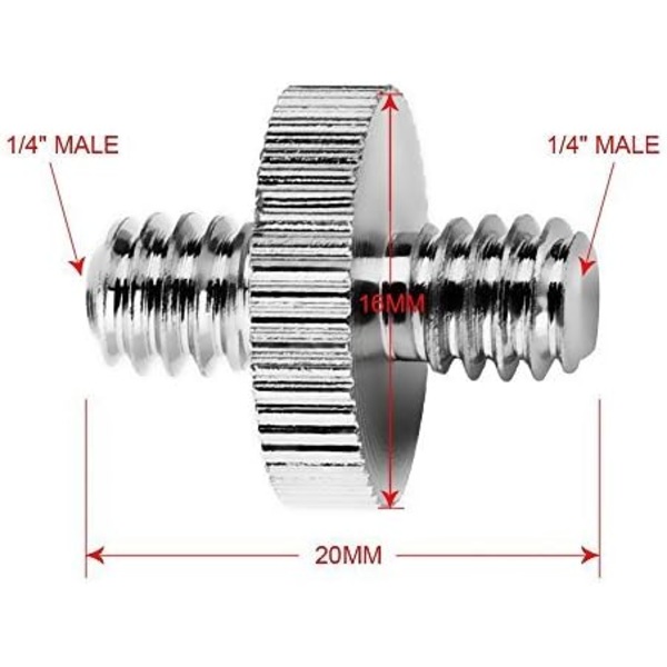 1/4\" uros naar 1/4\" uros 1/4\" uros naar 3/8\" uros kierreadapterit (4 kpl)