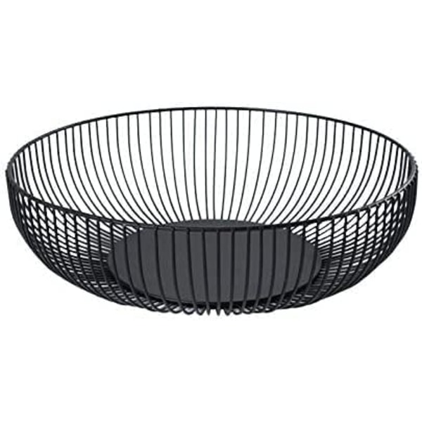 Black wire fruit basket bowl is suitable for kitchen, living room and office - large decorative center decoration,