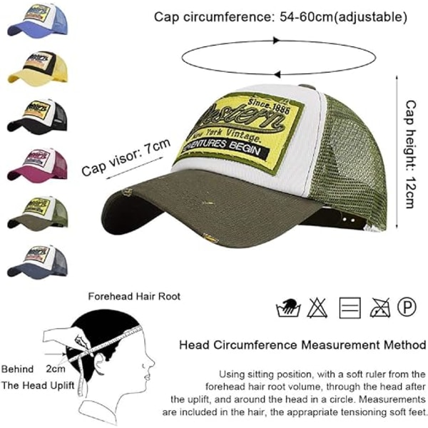 Baseball Cap Mesh Hatter Unisex Broderte Bokstav Patch Casual Hatter Hip Hop Sol Hatter army green