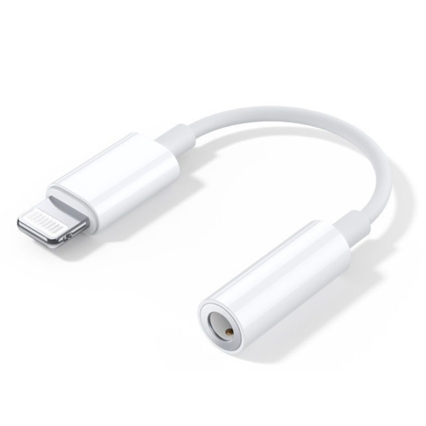Lightning til 3,5 mm AUX - iPhone / Apple - Hodetelefonadapter Hvit