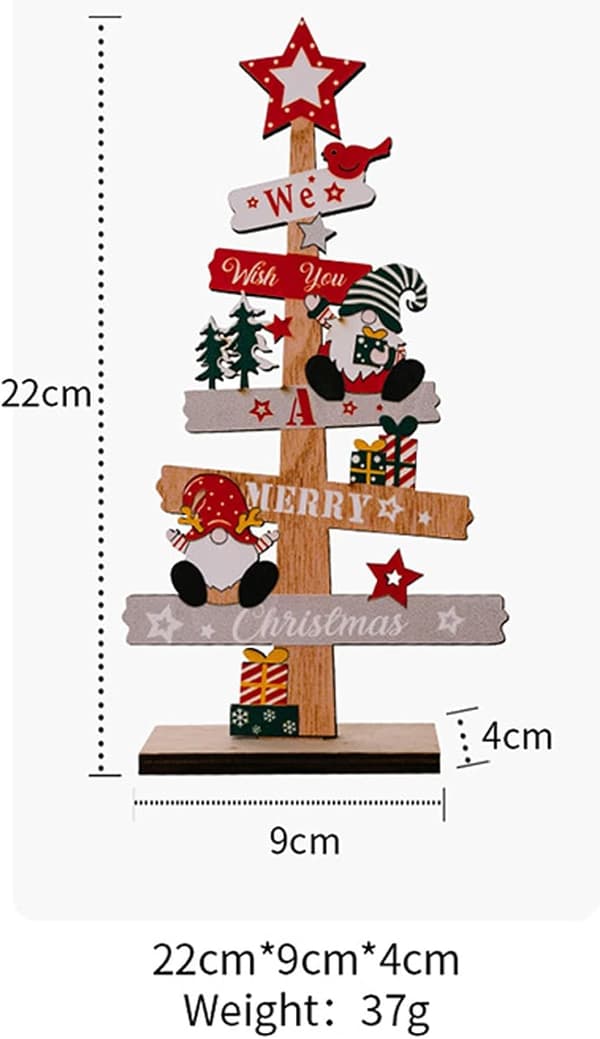 Juletreskilt Snømannpynt til hjemmet, bordplate, frittstående, julepynt i tre, B B