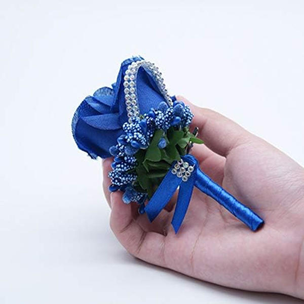 2 stk. Bryllupsblomster Kunstige Blomster Brudgom Groomsmen Bryllupsblomster Til Bryllup Prom Hjem Kongeblå