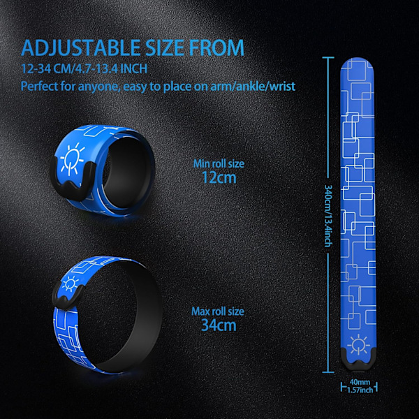 LED Armbånd for Løping, 2 Pakk Løpelys for Løpere Oppladbare Reflekterende Løpeutstyr Lysende Armbånd blue