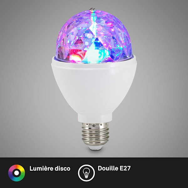 0528-003 LED Discolampa, Plast, E27, 3W, Vit, 1 Enhet (1-pack)