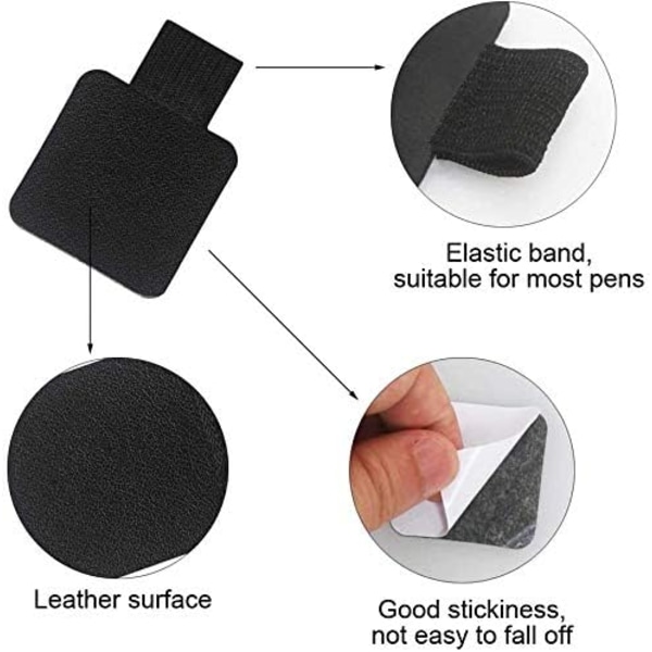 Pen Holder，6 Pack Rund Form Pen Loop Holder，Sort