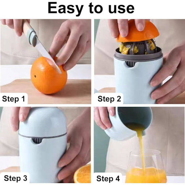 Citronpresser, Bærbar Appelsinjuicer Limejuicer med To Anvendelsesmåder, Manuel Citrus Citronjuicer Kop til Forskellige Frugter (Blå) Blue