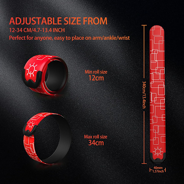 LED Armbånd for Løping, 2 Pakk Løpelys for Løpere Oppladbare Reflekterende Løpeutstyr Lysende Armbånd red