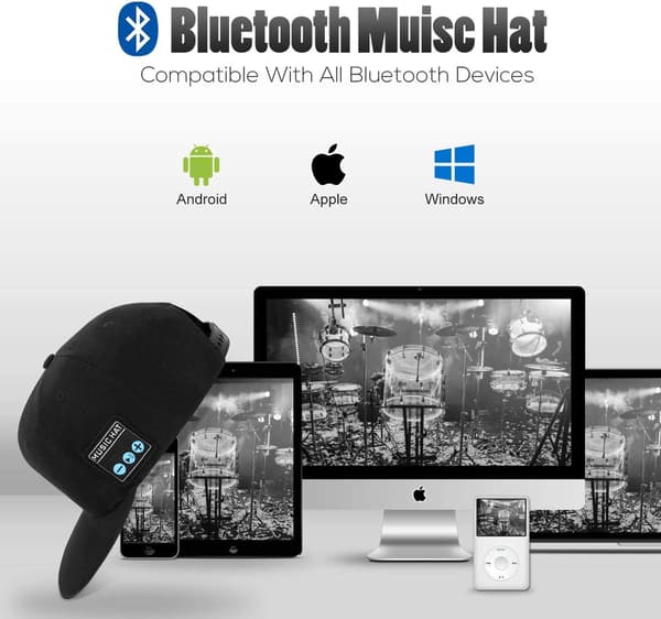 Mössa med Bluetooth-högtalare Justerbar Bluetooth-mössa Trådlös smart högtalartelefonkeps