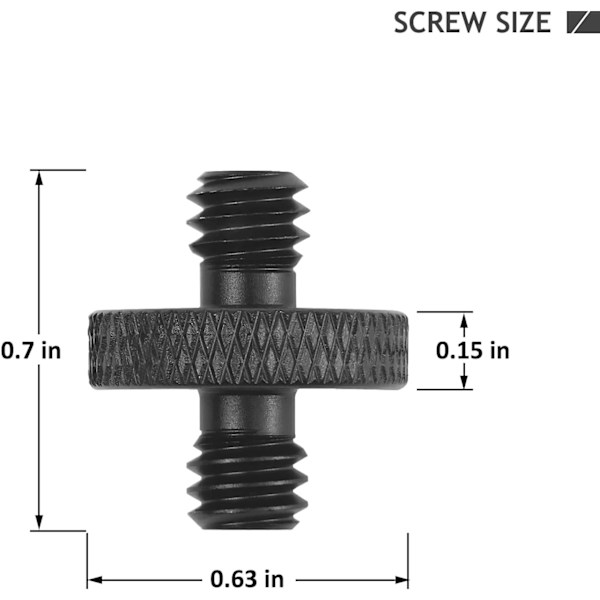1/4\" hane till 1/4\" hane stativskruvadapter dubbelsidig standardfäste gängkonverterare för kameraburfäste (2-pack)